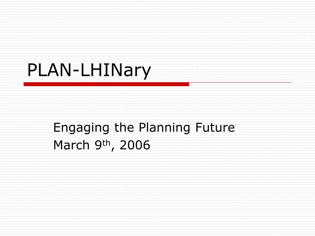 plan lhinary