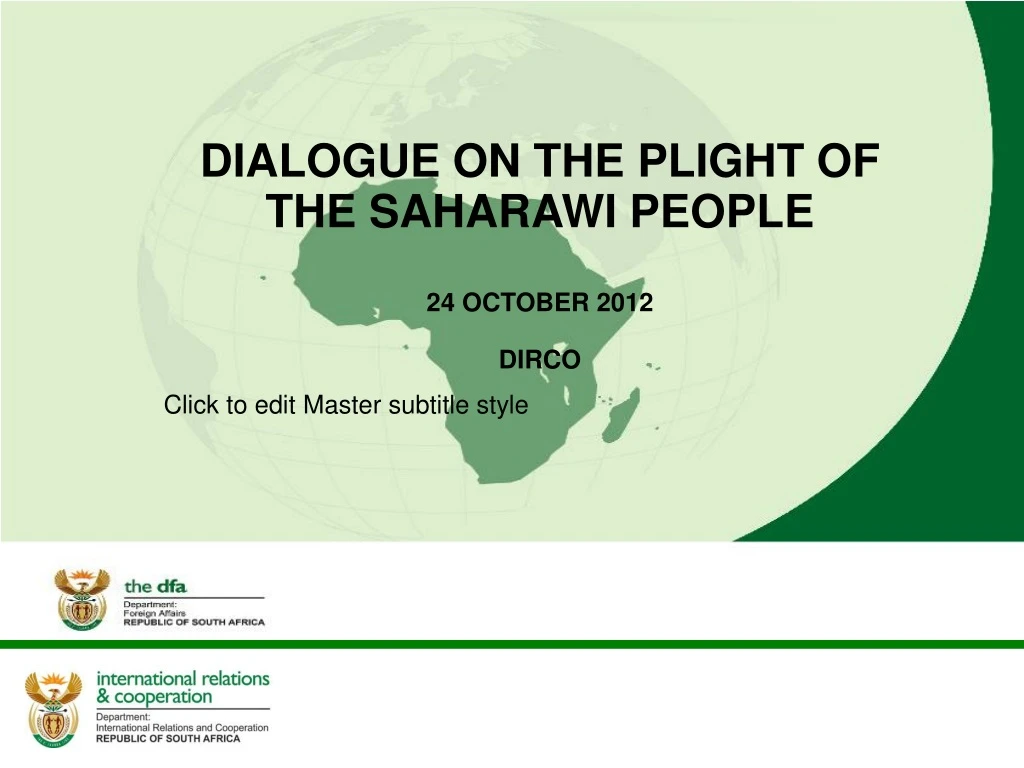 dialogue on the plight of the saharawi people