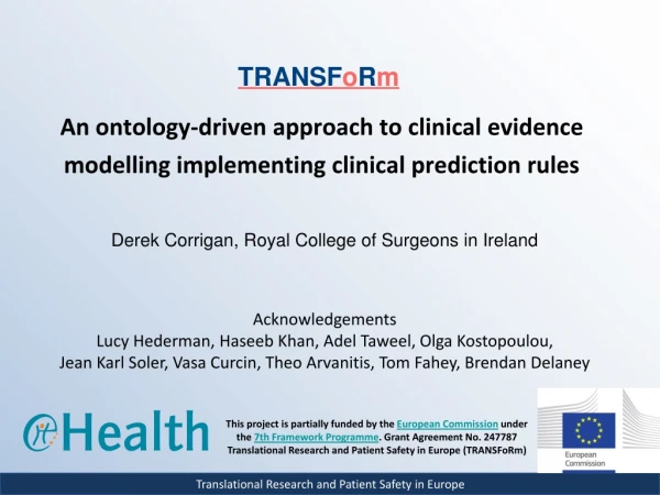An ontology-driven approach to clinical evidence  modelling implementing clinical prediction rules