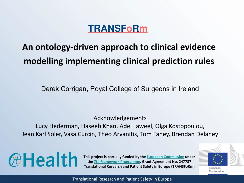an ontology driven approach to clinical evidence modelling implementing clinical prediction rules