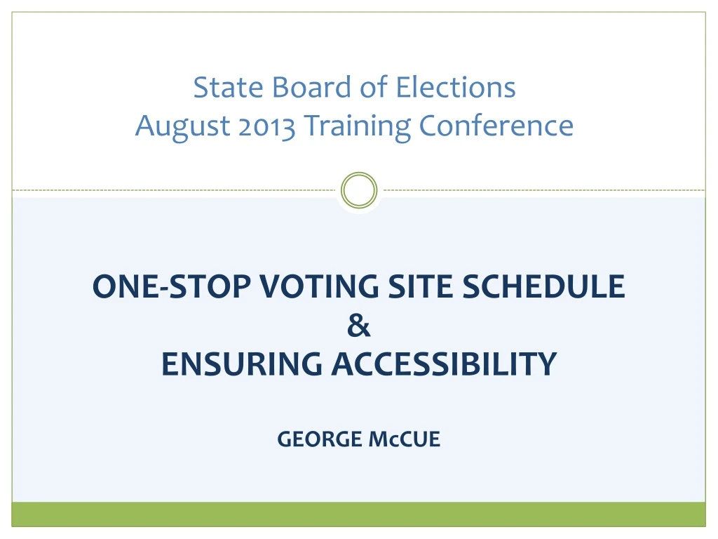 state board of elections august 2013 training conference