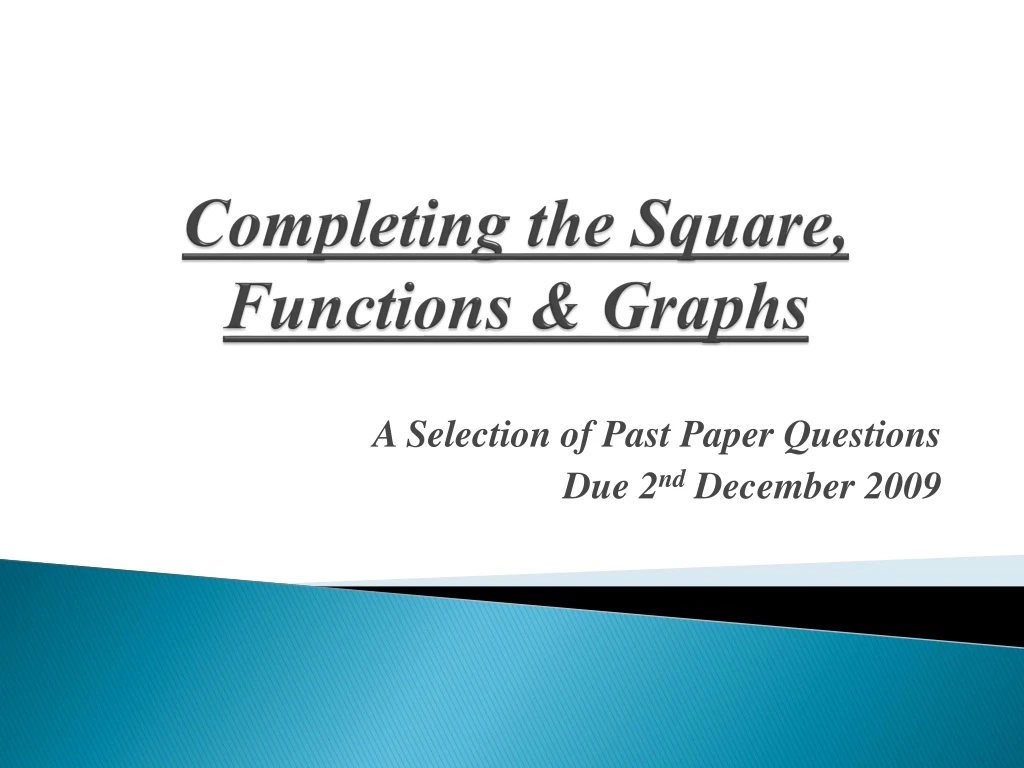 completing the square functions graphs