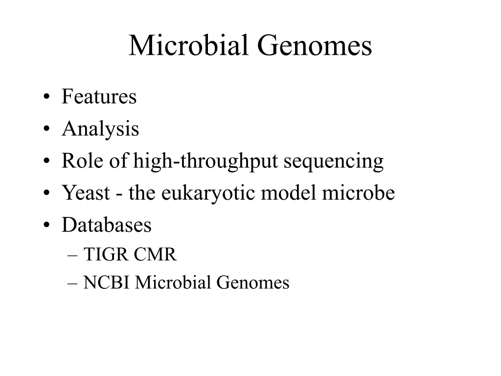 microbial genomes