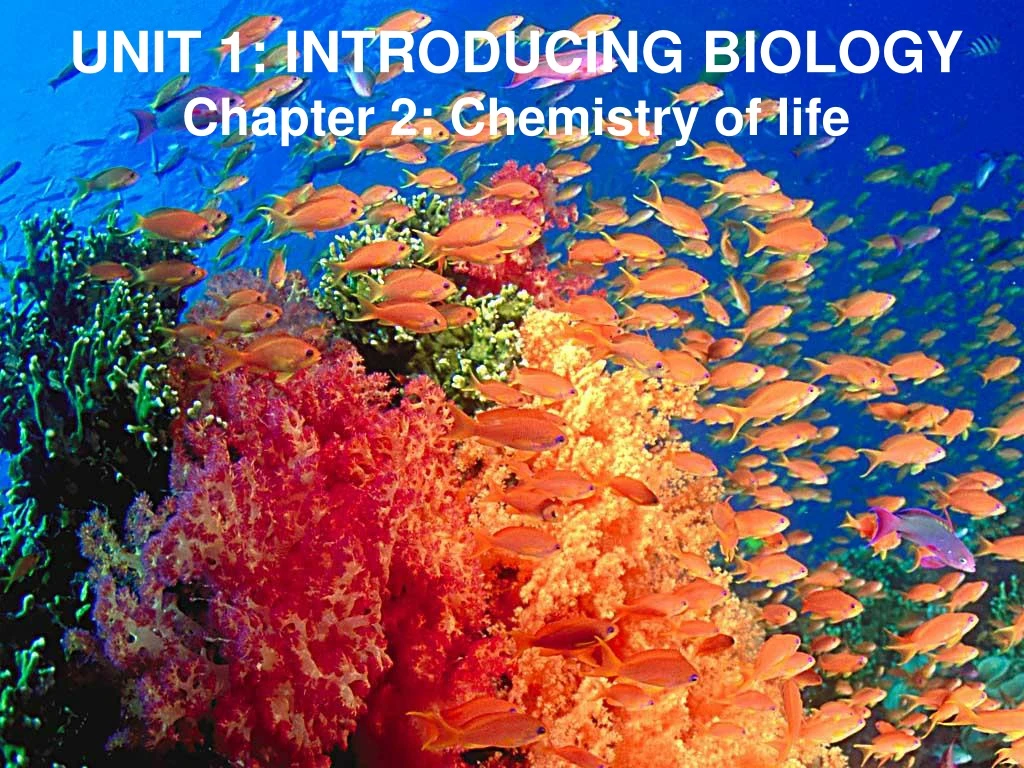 unit 1 introducing biology chapter 2 chemistry
