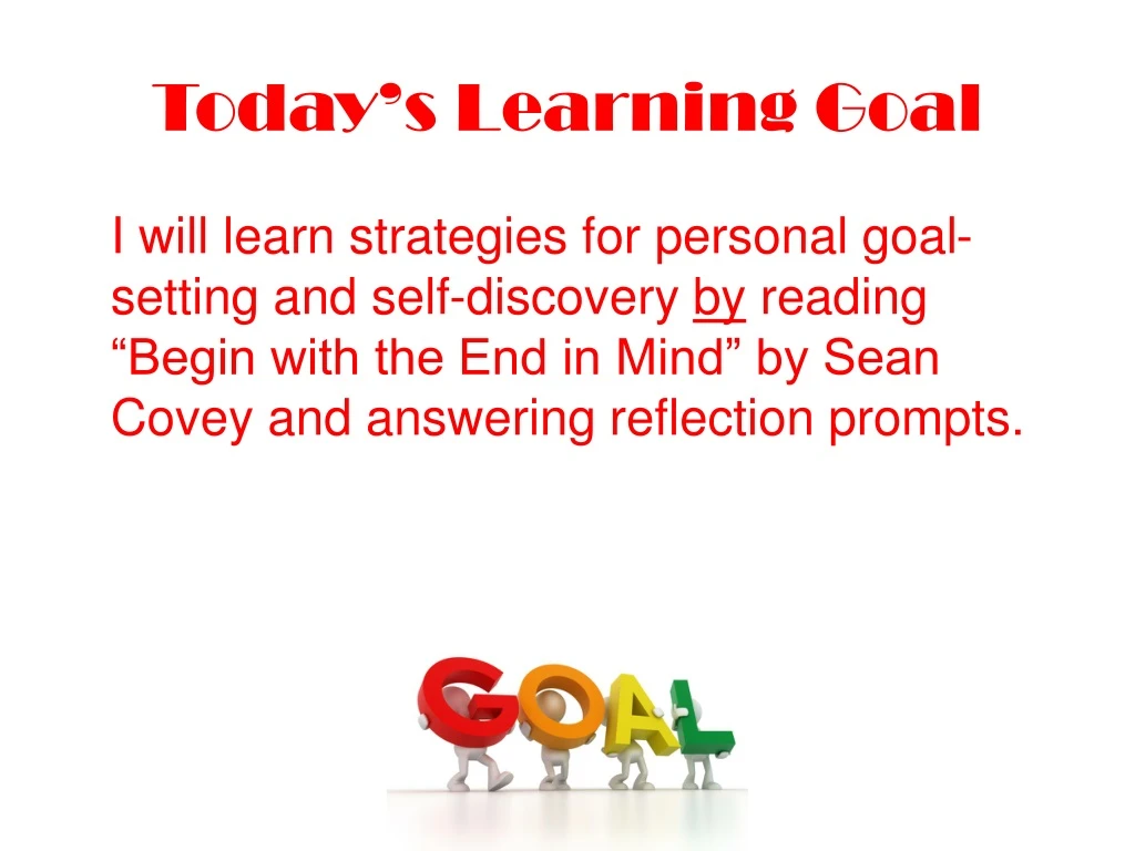 today s learning goal