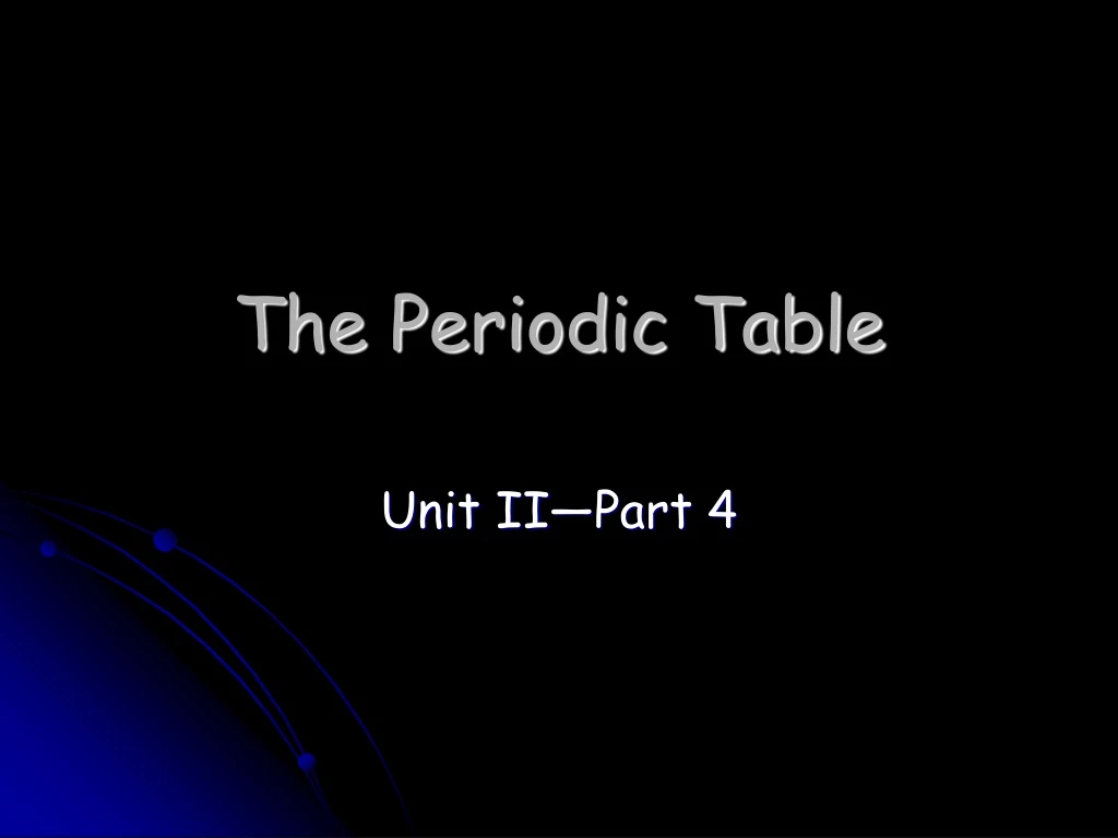the periodic table