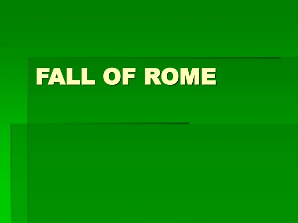 FALL OF ROME