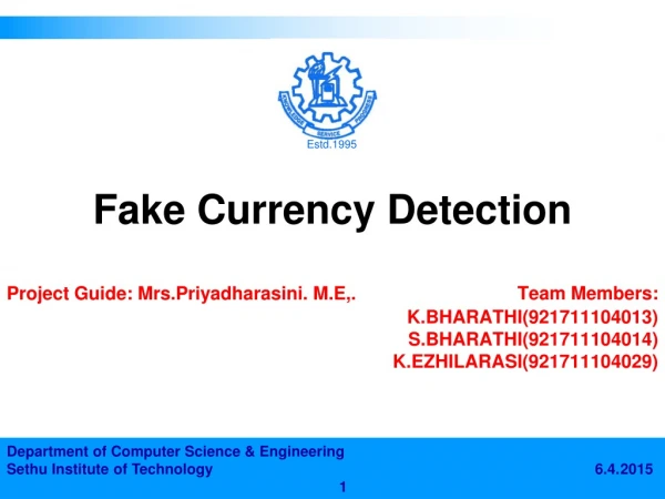 Fake Currency Detection