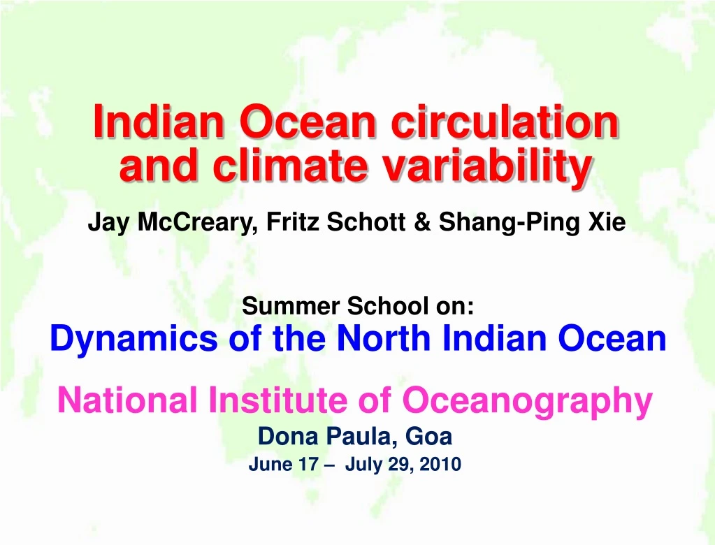 indian ocean circulation and climate variability
