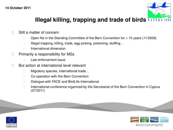 Illegal killing, trapping and trade of birds