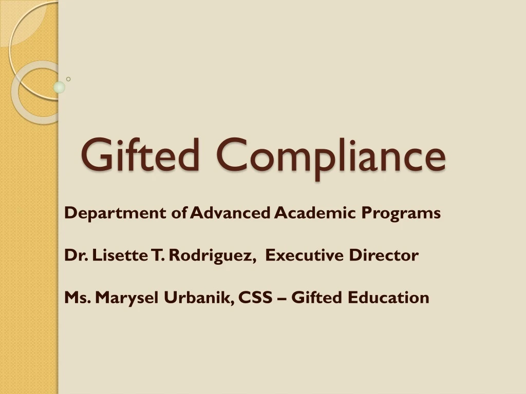 gifted compliance