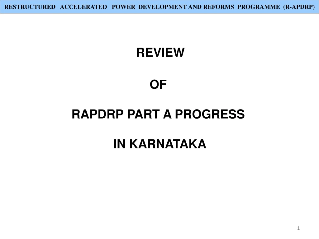 restructured accelerated power development