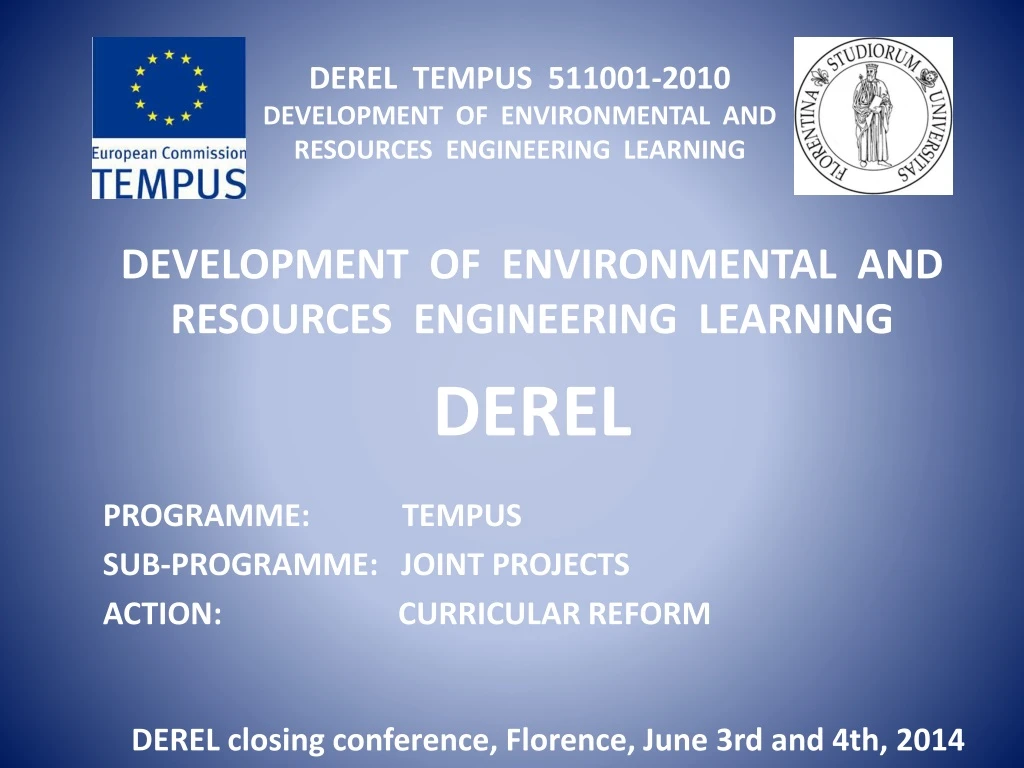 derel tempus 511001 2010 development of environmental and resources engineering learning