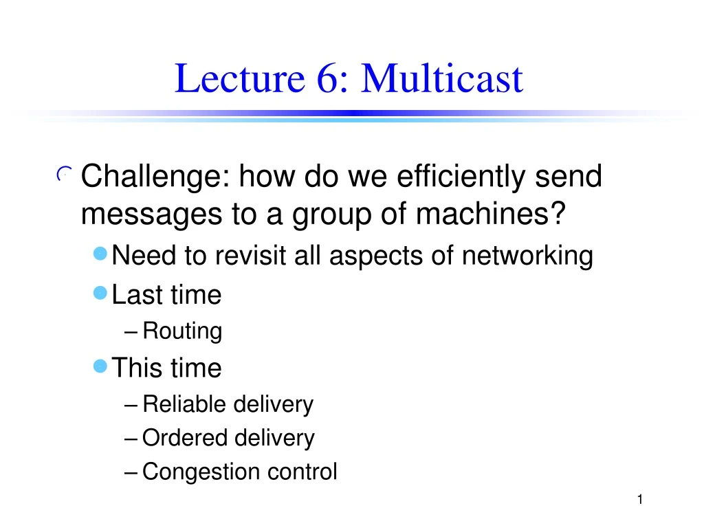 lecture 6 multicast