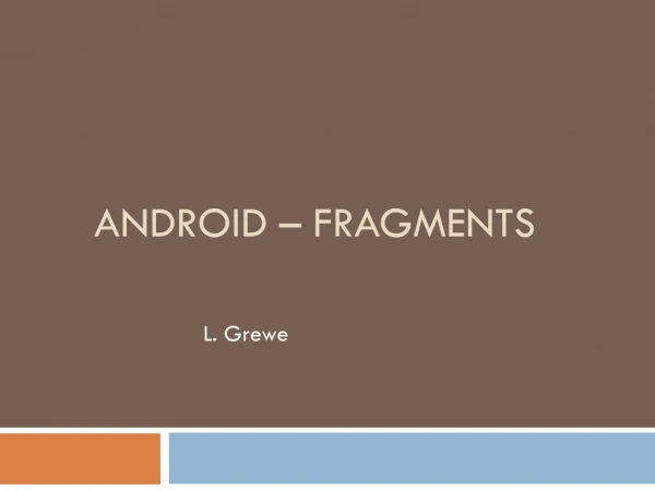 Android – Fragments