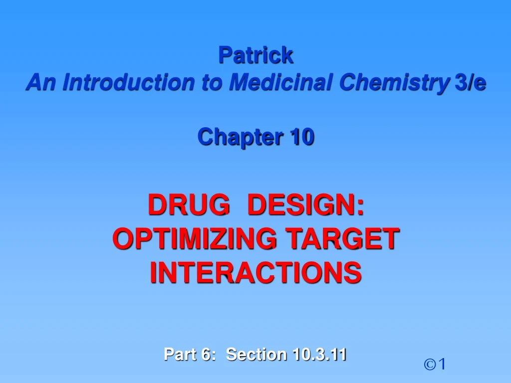 patrick an introduction to medicinal chemistry