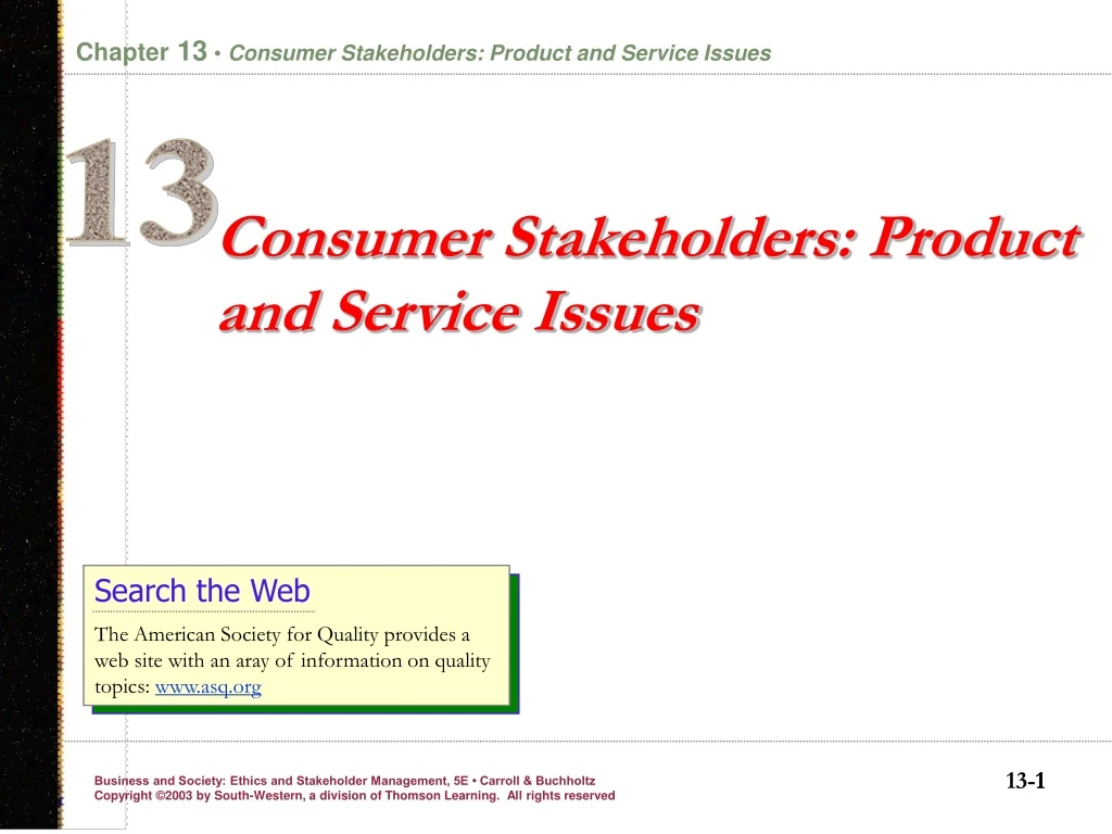 consumer stakeholders product and service issues