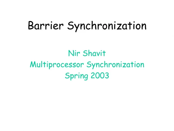 Barrier Synchronization