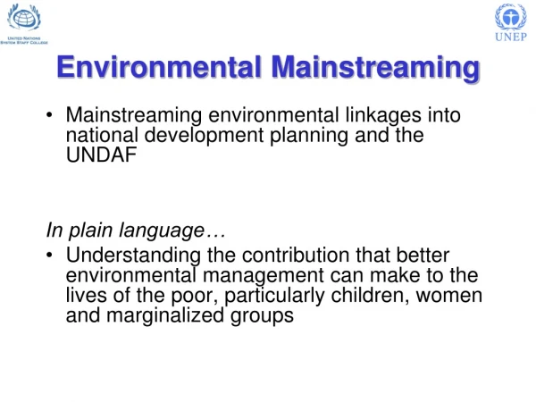 Environmental Mainstreaming