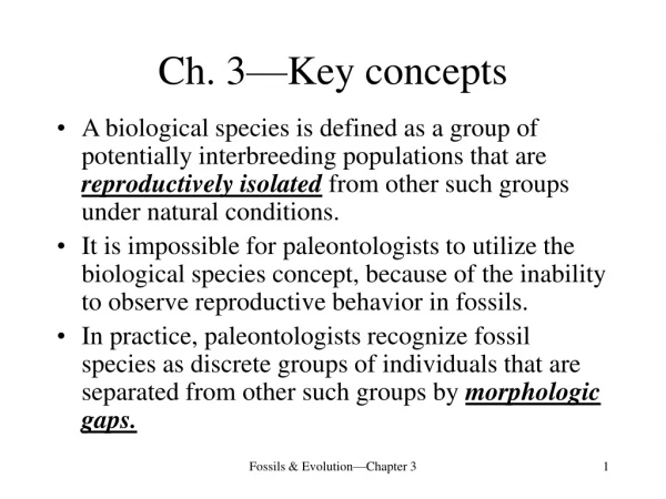 Ch. 3—Key concepts