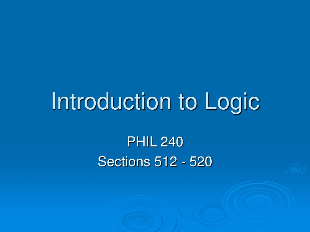 introduction to logic