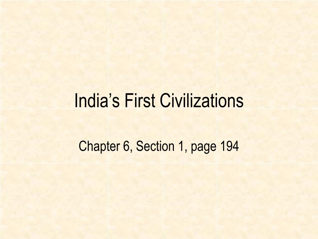 india s first civilizations