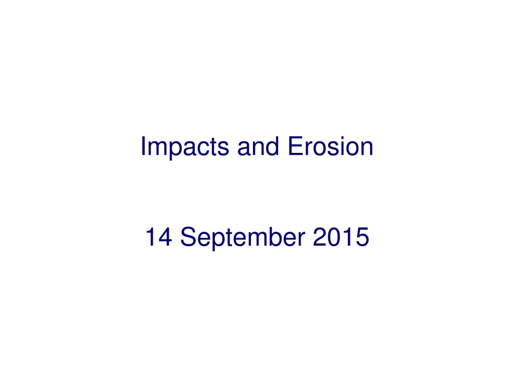 impacts and erosion