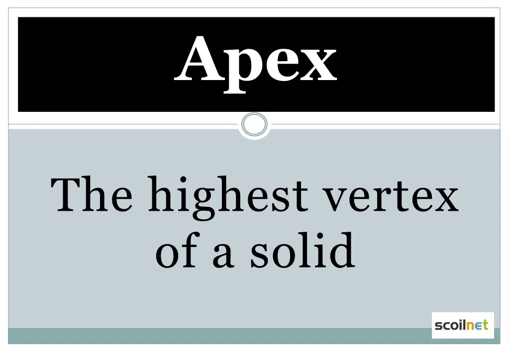 the highest vertex of a solid