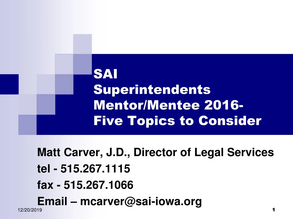 sai superintendents mentor mentee 2016 five topics to consider