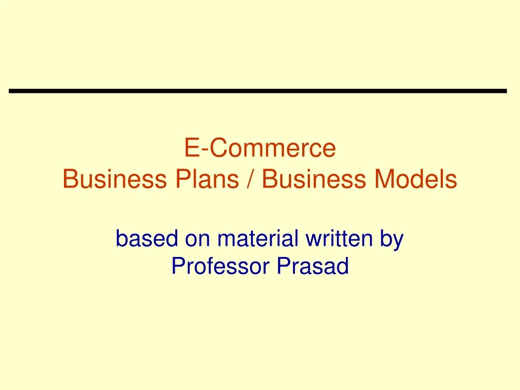 e commerce business plans business models