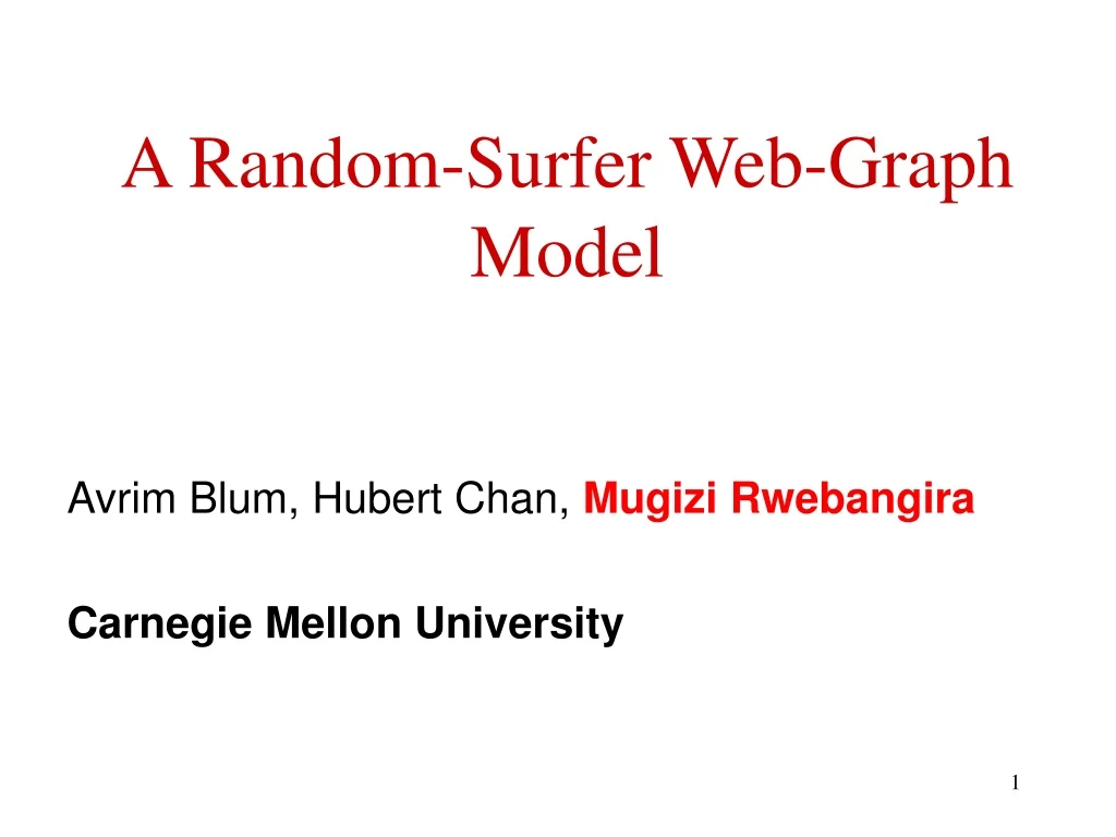 a random surfer web graph model
