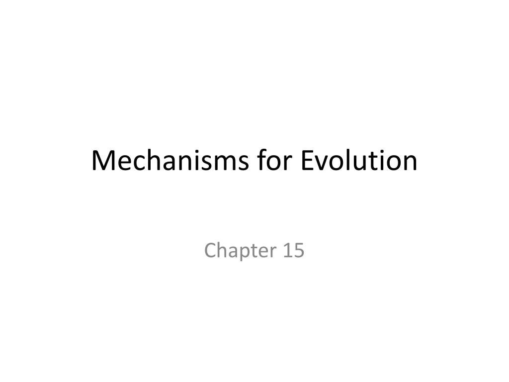 mechanisms for evolution