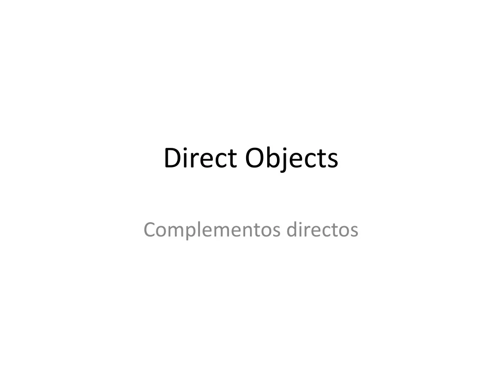 direct objects