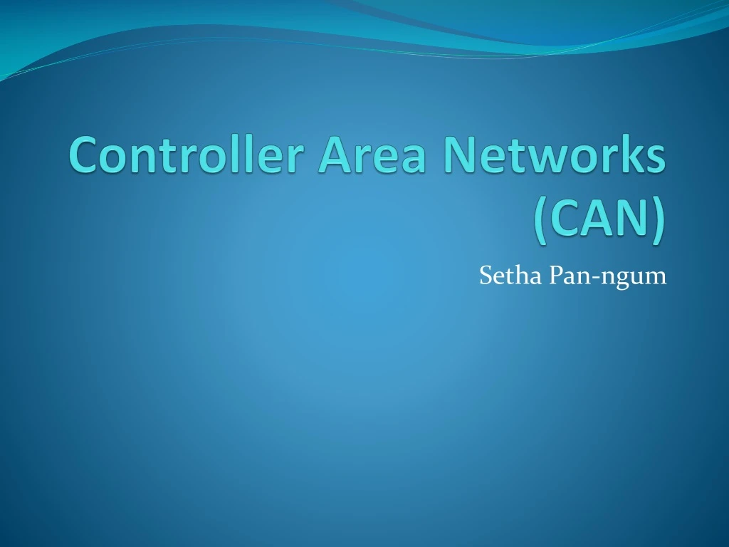 controller area networks can