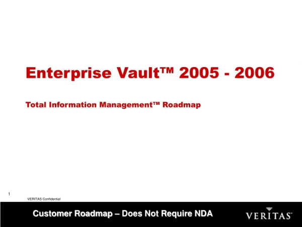 Enterprise Vault™ 2005 - 2006  Total Information Management™ Roadmap