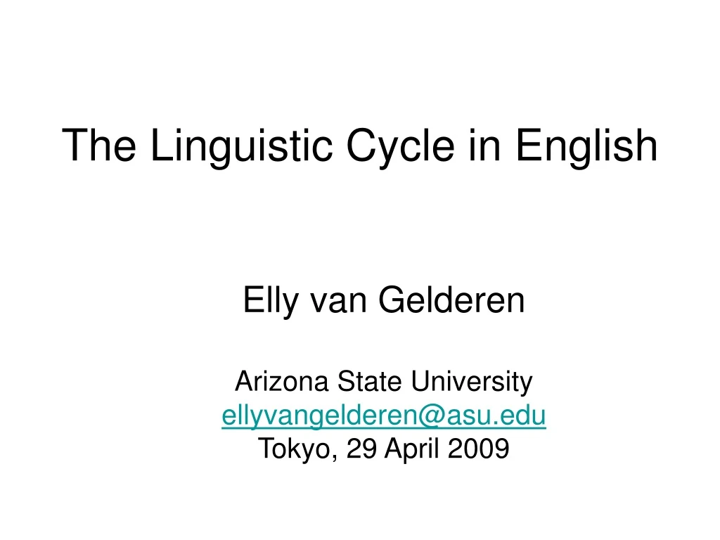 the linguistic cycle in english