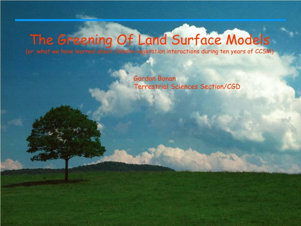 the greening of land surface models or what