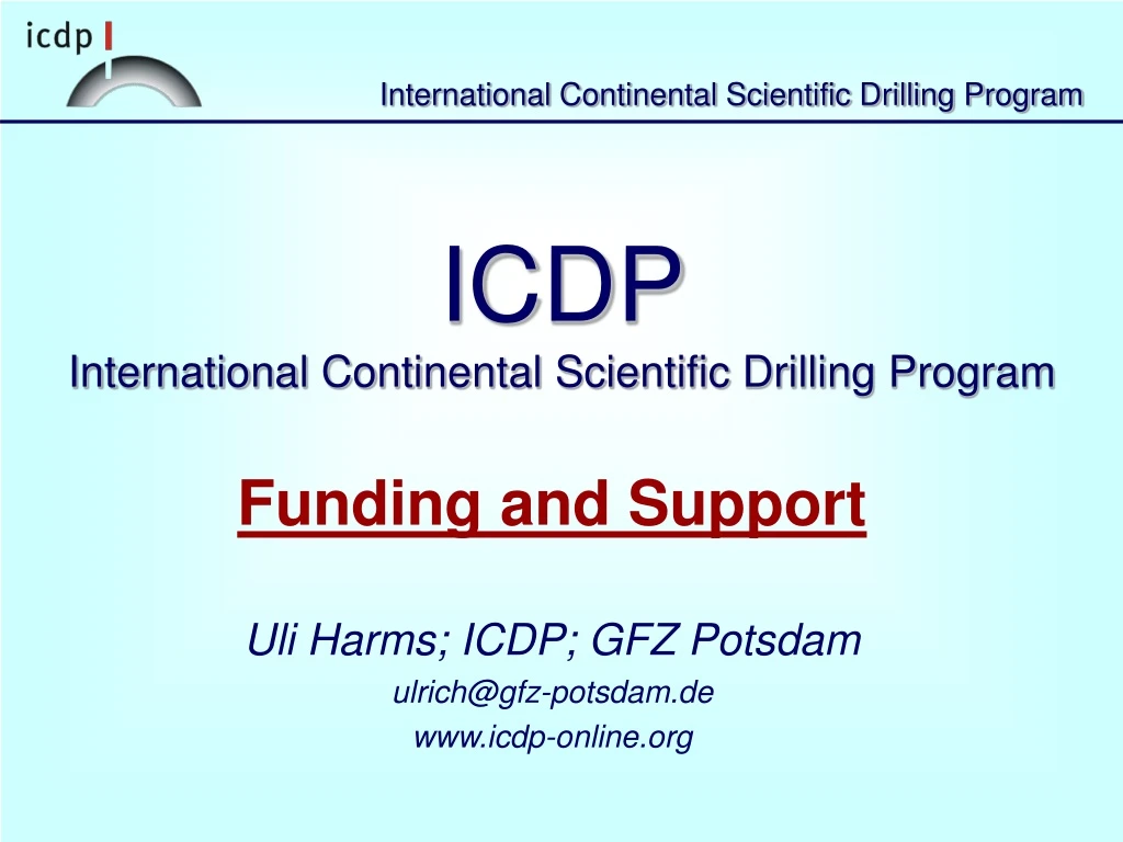 icdp international continental scientific drilling program