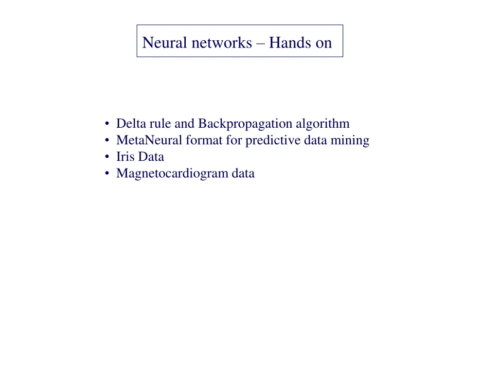 neural networks hands on