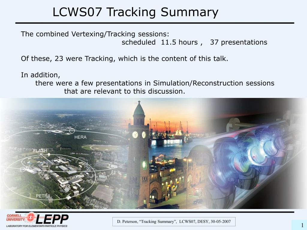 lcws07 tracking summary