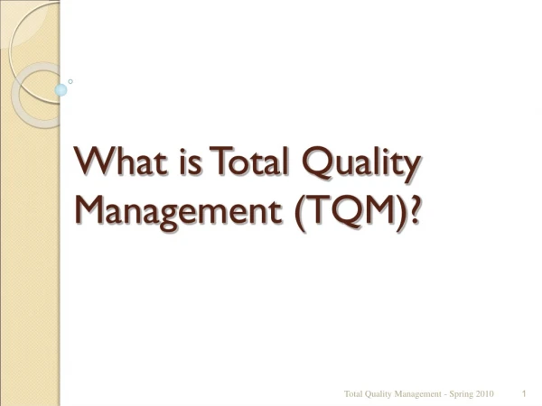 What is Total  Quality  Management (TQM)?