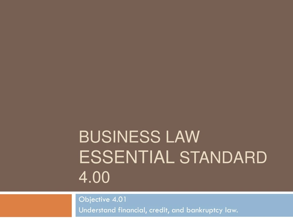 business law essential standard 4 00