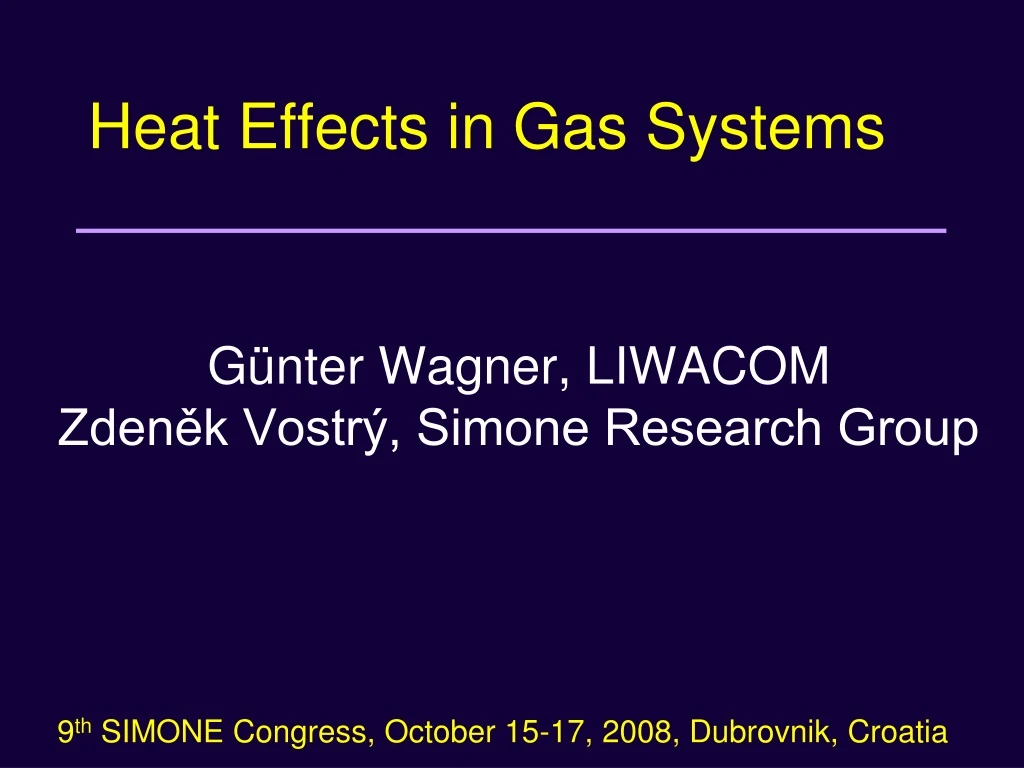 heat effects in gas systems