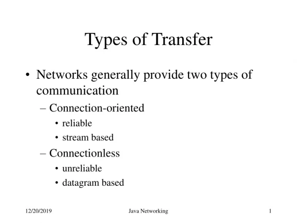 Types of Transfer