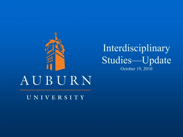 Interdisciplinary Studies—Update October 19, 2010