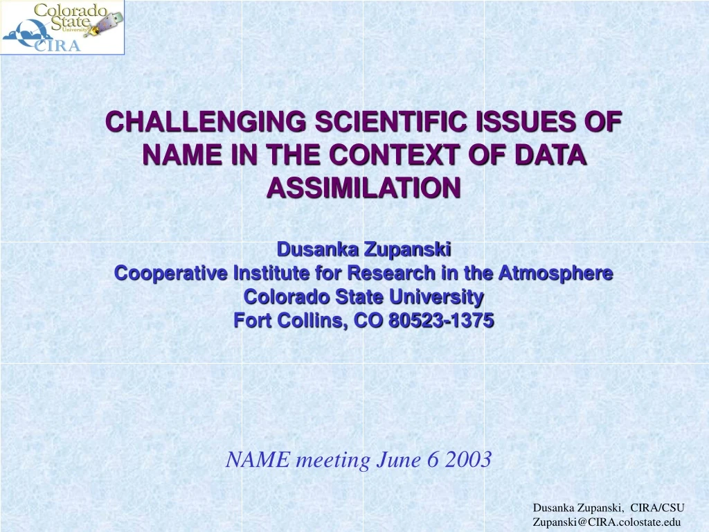 challenging scientific issues of name