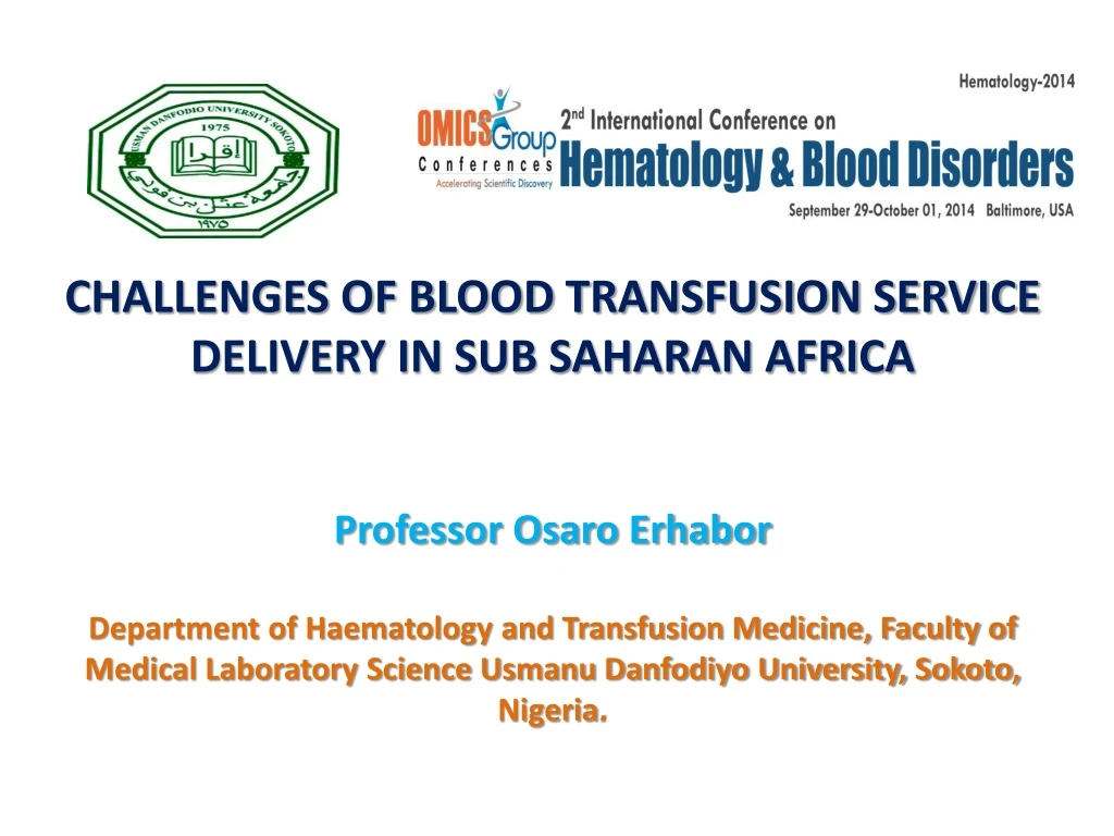 challenges of blood transfusion service delivery