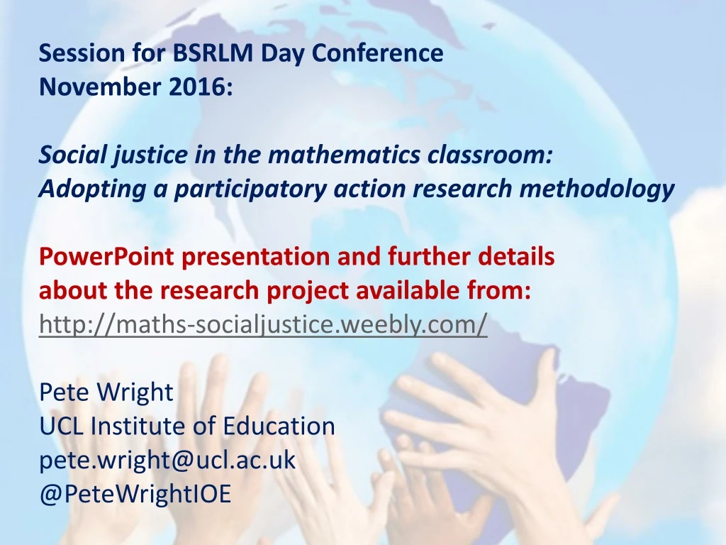session for bsrlm day conference november 2016