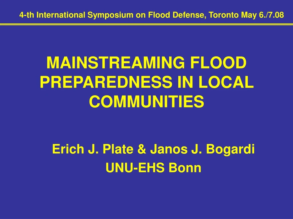 mainstreaming flood preparedness in local communities