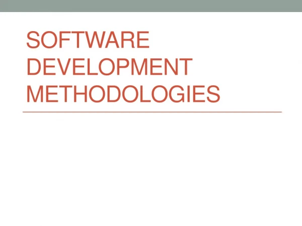 Software Development methodologies